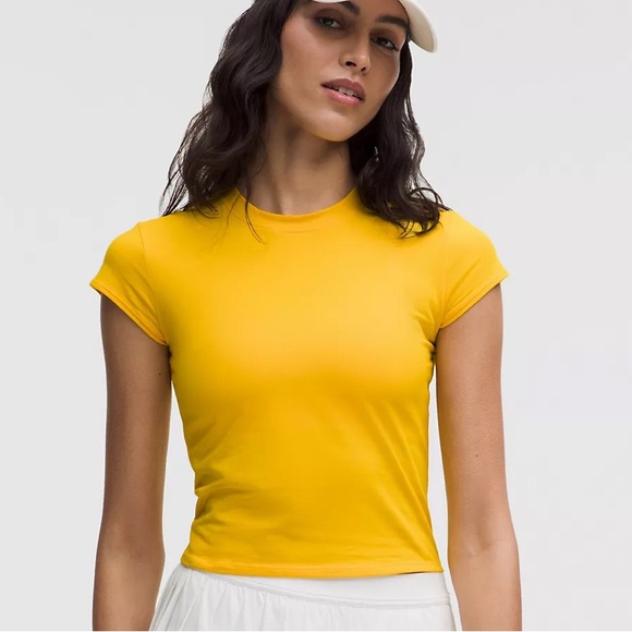 lululemon athletica Tops - Lululemon Organic Cotton Baby Tee Maize Yellow Medium NWT